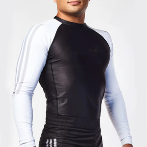Alta calidad diseño personalizado poliéster Rash Guard transpirable sublimación impresa para hombres personalizado BJJ equipo de alta visibilidad - Product Image 5