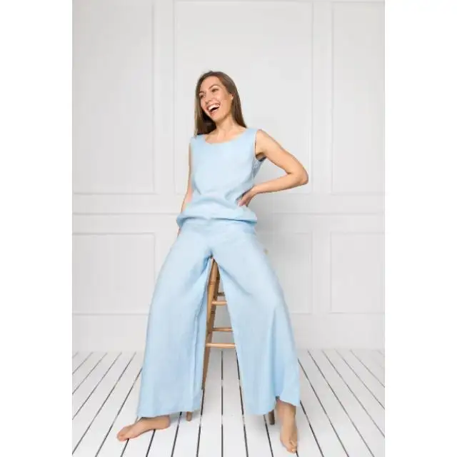 Cotton Jumpsuits Solid Sleeveless Wrap Overalls Ladies Fashion Clothing Rompers Spring New Plus Size Women's V Neck Belted Linen