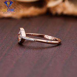 Lab-Stone Party Wear Bague en diamant 0.036 TDW Diamant taille ronde Or rose 18kt Couleur EF-VS - Product Image 3