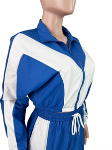 Ensemble de survêtement décontracté pour femmes, automne, polyester/nylon, velours, nylon, motif uni, coupe-vent, respirant - Product Image 2