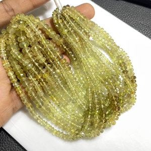 Rare Chryso Beryl facettes rondelle forme perles bonne qualité perles de pierres précieuses naturelles perles en gros pour bijoux - Product Image 3