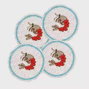 Posavasos bordado con cuentas de semillas vibrantes Paquete de posavasos de cuentas de semillas con bordado floral hecho a mano por MD Handicrafts - Product Image 3