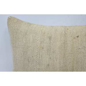 16x24 Beige Wool Kantha Patchwork Pillow Luxury Rustic Floral Vintage Fluffy Woven Throw Pillow for Bedding Floor <b>18x18</b> Square - Product Image 2