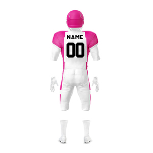 Gran oferta, uniforme de fútbol americano, Color rosa y blanco, poliéster de secado rápido, Kit de uniforme de fútbol americano para equipo juvenil - Product Image 4