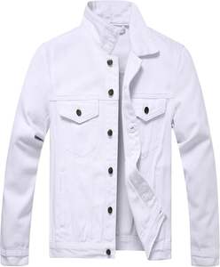 <b>Men's</b> High Street Style Winter Stand <b>Denim</b> <b>Jacket</b> Best Quality Durable Comfortable <b>with</b> Embroidery <b>Hooded</b> Letter XS Size - Product Image 1