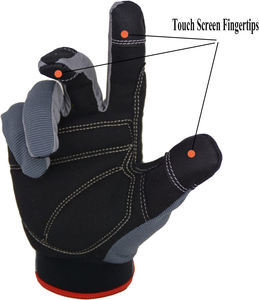 Guantes de seguridad de cuero sintético transpirables resistentes a los impactos a bajo precio Características antivibración y anticorte Uso industrial - Product Image 5