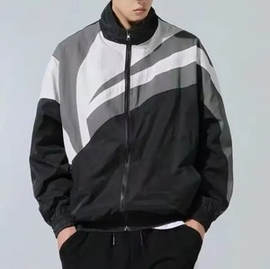 Chaqueta cortavientos personalizada de nailon con cremallera, diseño a prueba de viento, chaqueta impermeable ligera con cuello abotonado - Product Image 2