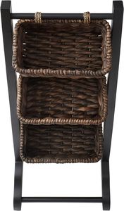 ผู้จัดทอยอดนิยมสําหรับห้องน้ํา ห้องครัว ซักรีด และห้องนั่งเล่น ตะกร้าเก็บผักตบชวาสีดํา - Product Image 4