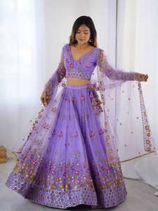 Nueva Serie de Lehenga Tradicional para Fiestas con Trabajo de Red Suave y Función de Secado Rápido - Product Image 6