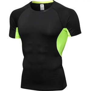 T-shirt de sport coupe ajustée de haute qualité pour hommes entraînement de Compression t-shirts de gymnastique col rond chemise d'entraînement de musculation masculine - Product Image 2