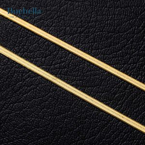 Collar de Cadena Espiga de 3mm en Plata de Ley 925 Chapada en Oro de 14K, Estilo Hip Hop, Collares de Moissanita Premium para Hombre, BUEBELLA - Product Image 3