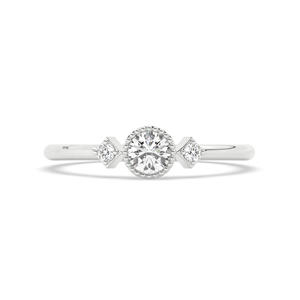 Tres piedras de diamante E/VVS corte banda de compromiso sólido 18K oro amarillo anillo Vintage para boda fiesta aniversario joyería fina - Product Image 4