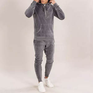 Custom Logo Men <b>Velvet</b> <b>Tracksuit</b> Set Loungewear 2 Piece Hoodie and Trousers Men <b>Velvet</b> <b>Tracksuit</b> - Product Image 3