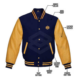 Chaquetas Letterman Profesionales de la Mejor Calidad, Ropa Casual para Hombre, Cálida para Invierno, Cuello Alto, Logotipo Frontal Personalizable, Proveedor de Pakistán - Product Image 4