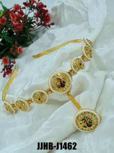 Bijoux de bandeau de cheveux faits à la main pour les femmes mariées mariage fête festival concepteur ethnique traditionnel fournisseur en gros en ligne - Product Image 5