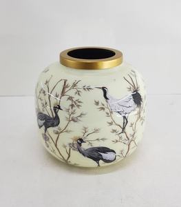 Calcomanía de jarrón de flores de metal de diseño moderno, acabado esmaltado para sala de estar, decoración de Mesa para el hogar, hecha a mano, personalizada - Product Image 1