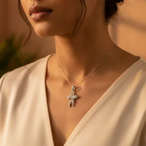 Pendentif en argent 925 avec zircone cubique plaqué or rose rhodié, bijoux pour femmes, cadeau, pendentifs de charme - Product Image 3