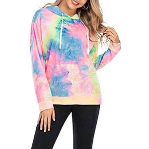 เสื้อฮู้ดมัดย้อมสำหรับผู้หญิงเสื้อฮู้ดลำลองแขนยาวน้ำหนักเบา - Product Image 3