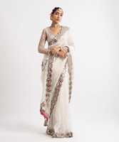 Élégant Faux Georgette Avec Séquence Et Miroir Travail Saree Fabricant En Gros Et Fournisseur De Surat