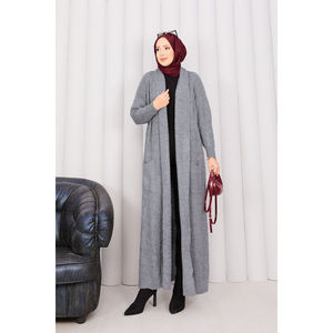 <span class=keywords><strong>Cardigan</strong></span> in Maglia con Collo <span class=keywords><strong>a</strong></span> Scialle e Treccia Grigia Casual per la Stagione Autunnale - Product Image 5