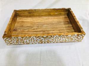 Bandeja de fregona hecha a mano con intrincado diseño de concha ideal para decoración del hogar comedor y presentaciones elegantes para servir - Product Image 5