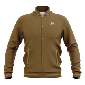 เสื้อแจ็คเก็ตบอมเบอร์ทรงวาร์ซิตี้แบบสั่งทำพิเศษ เป็นมิตรกับสิ่งแวดล้อม กันลม ระบายอากาศได้ดี คอทรงโอ สีพื้น ผ้าวูลผสมวิสโคส ตัวนอกเป็นโพลีเอสเตอร์ - Product Image 4