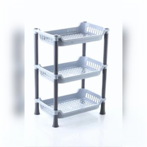 Étagère ouverte en plastique à 3 niveaux de qualité industrielle personnalisée en gros, haute performance, solutions de stockage pour la maison et l'hôtel - Product Image 3