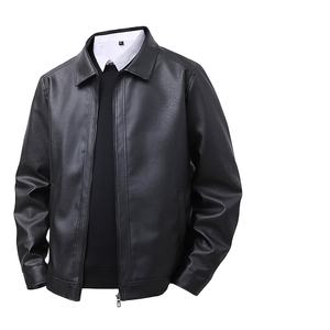 Veste en cuir pour homme printemps 2025 avec logo personnalisé, revers fins, coupe ajustée, coupe-vent et confortable, en toile, tendance, nouvelle veste pour homme - Product Image 5