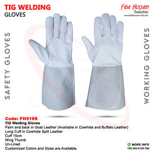 Wholesale Custom Unlined <b>Leather</b> Work Gloves with Wing Thumb Styling Tig Welding and Hand Protection Safety Gloves - Product Image 6
