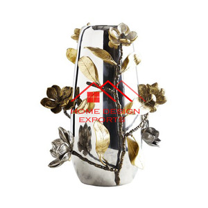 Jarrón de Metal con diseño personalizado y acabado plateado brillante, superventas, hogar, Hotel, sala de estar, mesa de café, decoración, jarrón de Metal - Product Image 4