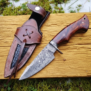 Couteau de chasse à lame fixe, couteau de chasse idéal avec étui, couteau de camping pour l'extérieur |   Couteau de survie plein tang pour l'extérieur - Product Image 2