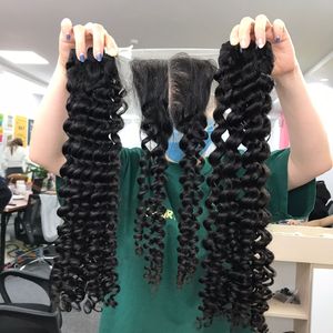 Meilleure Qualité 100% Naturel Vietnamien Extensions de Cheveux Humains Profond Bouclés Remy Cheveux Machine Double Trame Cheveux Tissage Bundle Tout - Product Image 5