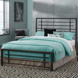 Base de Cama Moderna de Metal Negro con Cabecera y Piecera, Estructura de Acero Resistente, No Requiere Somier - Product Image 3