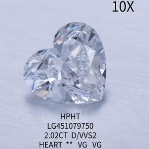 Diamant de laboratoire cultivé, couleur D, VVS, taille cœur, CVD/HPHT, certifié IGI, pierre en vrac pour la fabrication de bijoux - D'VINS JEWELS - Product Image 2
