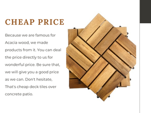 Dalles de terrasse extérieures en bois d'acacia du Vietnam, antidérapantes, imperméables, contemporaines, à emboîtement, 18 mm, finition mate, traitement de surface huilé - Product Image 4