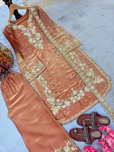 New Arrival Party Wear <b>Kurti</b> Set <b>For</b> <b>Women</b> Featuring Heavy Embroidery Kurta With Bottom And Dupatta <b>For</b> Festivals And Wedding - Product Image 2