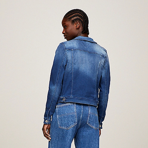 Chaqueta vaquera de una botonadura Vintage personalizada para mujer, ajustada, de algodón informal de Color sólido, prendas de vestir, Vaqueros lavados, ropa de moda - Product Image 5