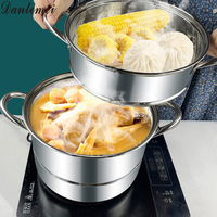 Nouveau Style Vente Chaude En Acier Inoxydable Marmite Ustensiles De Cuisine Ustensiles De Cuisine Vapeur Pot Avec Grille À Vapeur