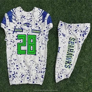 Custom Breathable Quick-Dry American <b>Football</b> Uniform Set (Jersey & Pants) with Personalized Team Name Logo & Numbers - Product Image 4