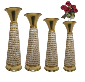 แจกันเหล็กและทองเหลืองทำด้วยมือหรูหราเหมาะสำหรับจัดงานแต่งงานและตกแต่งบ้าน - Product Image 4