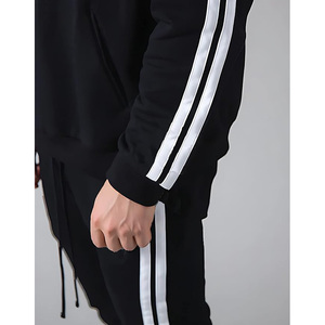 Survêtements d'hiver décontractés à capuche antibactériens et écologiques pour hommes, survêtements de sport confortables en tissu imprimé de conception solide - Product Image 3