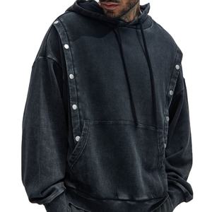Fashionable 600 GSM Pull Over Hoodies <b>Men</b> Heavy Distressed Wholesale Hoodies Oversized Stone Vintage Washed Blank Drip <b>For</b> <b>Men</b> - Product Image 1