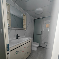 Maison préfabriquée de luxe moderne autonome de 40 pieds, conteneur extensible, cabane grise, appartement de vacances, cuisine, chambre, 70 m², Europe