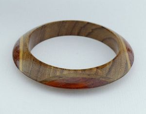 100% brazaletes de madera personalizados de moda pulseras de madera de acacia Natural para mujeres artesanías hechas a mano - Product Image 2