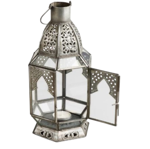 Farol Colgante Marroquí de Metal y Vidrio de Diseño Más Reciente, Estilo Vintage para Decoración del Hogar y Navidad, Farol Dorado para Velas - Product Image 6