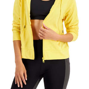 Giacca Retro con Zip Integrale da Donna ID Ideology, in Maglia Ecologica Gialla - Product Image 3