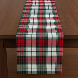 Chemin de table rouge et blanc 100% coton – Linge de table doux, durable et lavable pour la maison et l'hôtel - Product Image 2