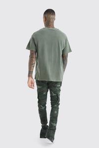 Pantalones Cargo de algodón 100% de alta calidad para hombre, servicio OEM personalizable con estilo informal, aspecto lavado con múltiples bolsillos delanteros planos - Product Image 2