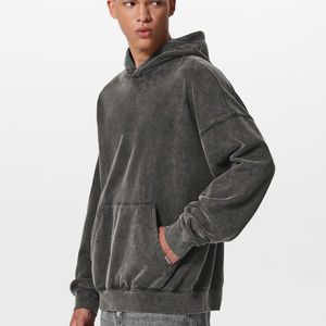 เสื้อฮู้ดผ้าฝ้าย100% สำหรับฤดูหนาวปักลาย3D ด้วยหินสีพื้นพิมพ์ลายดิจิตอลทรงหลวมใส่พอดีกับโลโก้ด้านหน้าสีเรียบ - Product Image 3