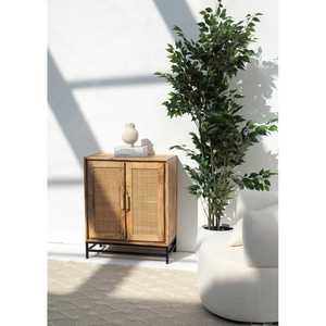 Buffet/armoire en rotin à deux portes - Product Image 4